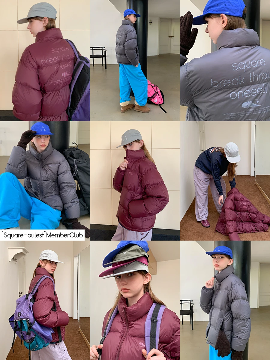 

Women's Thiened down Jaet Autumn Winter Outdoor Warm 90% White Du down Bread Sle Coat Straight Cut Nylon Material