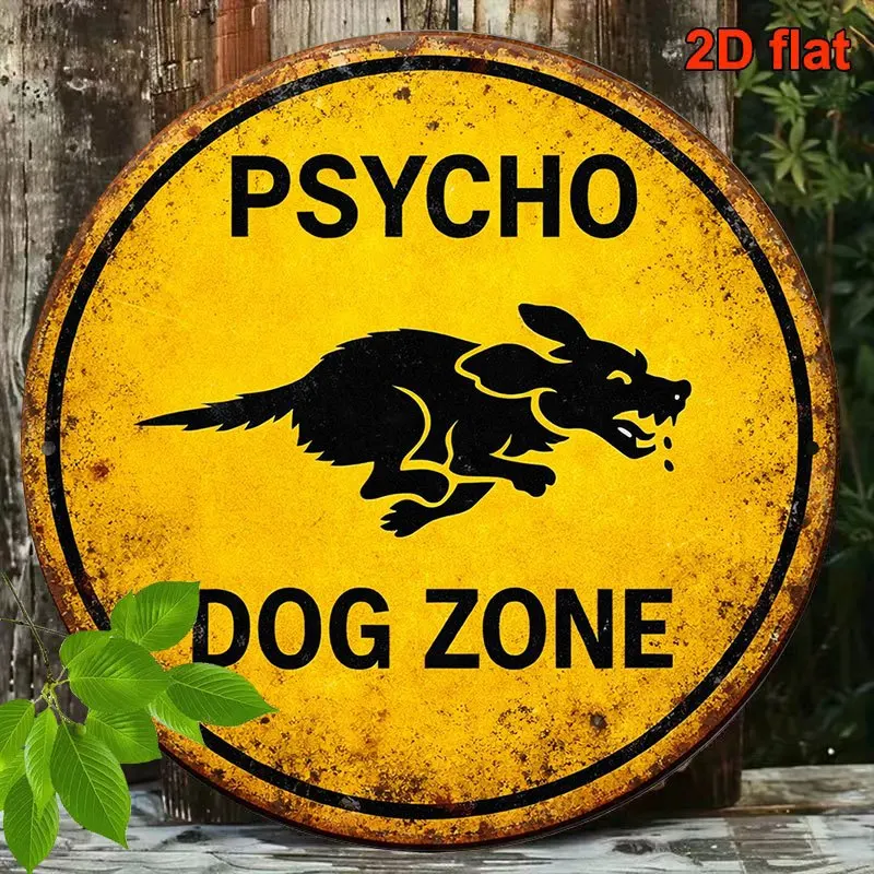 Panneau en bois vintage Psycho Dog Zone, art décoratif pour garages, bars, cours, idée cadeau unique, panneau de signalisation pour parc