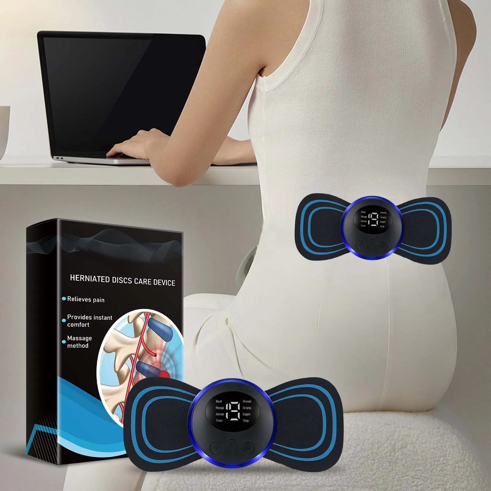 Waist Massager Lumbar Spine Care Instrument Multipurpose Lumbar Cervical Tendon Pain Relief Device Suitable for Men Women Elders