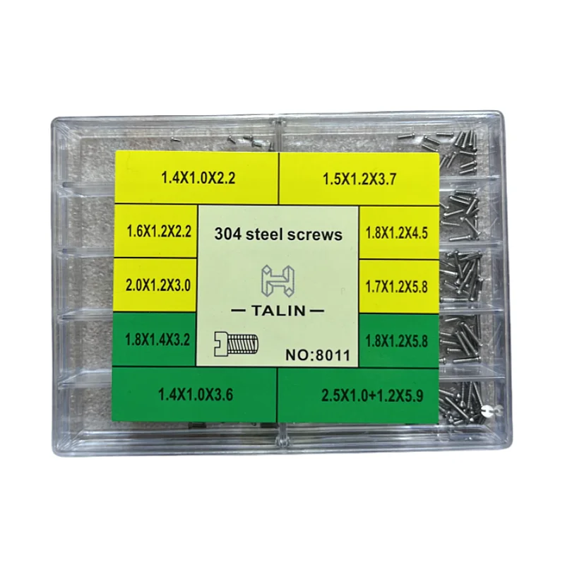 1 صندوق أجزاء الساعة 304 مسامير برأس مسطح من الفولاذ المقاوم للصدأ غطاء خلفي للساعة غطاء سفلي مسامير صغيرة مبيعات بالجملة