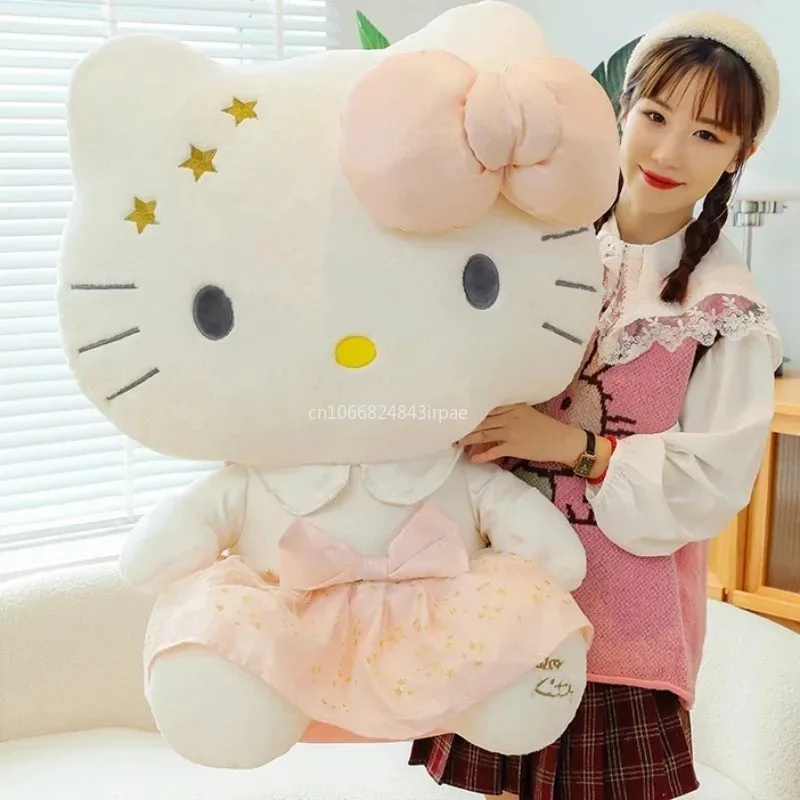 

Большая плюшевая игрушка Hello Kitty Sanrio 70 см, мультяшная мягкая игрушка-подушка, удобная и мягкая кукла, подарок для детей на праздники