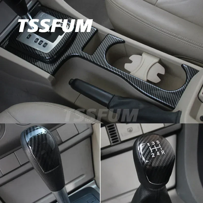 Car Interior Carbon Fiber Sticker For Ford Focus MK2 2009 2010 2011 2012 2013 2014 2015 Center Control Gear Shift Panel Cover