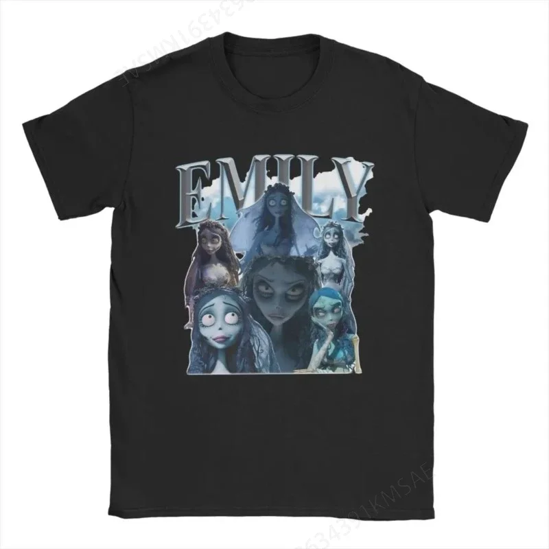 Emily The Corpse Bride Retro 90s T-Shirt for Men Creative Cotton Tee Shirt O Neck Short Sleeve T Shirts Printing Clothing