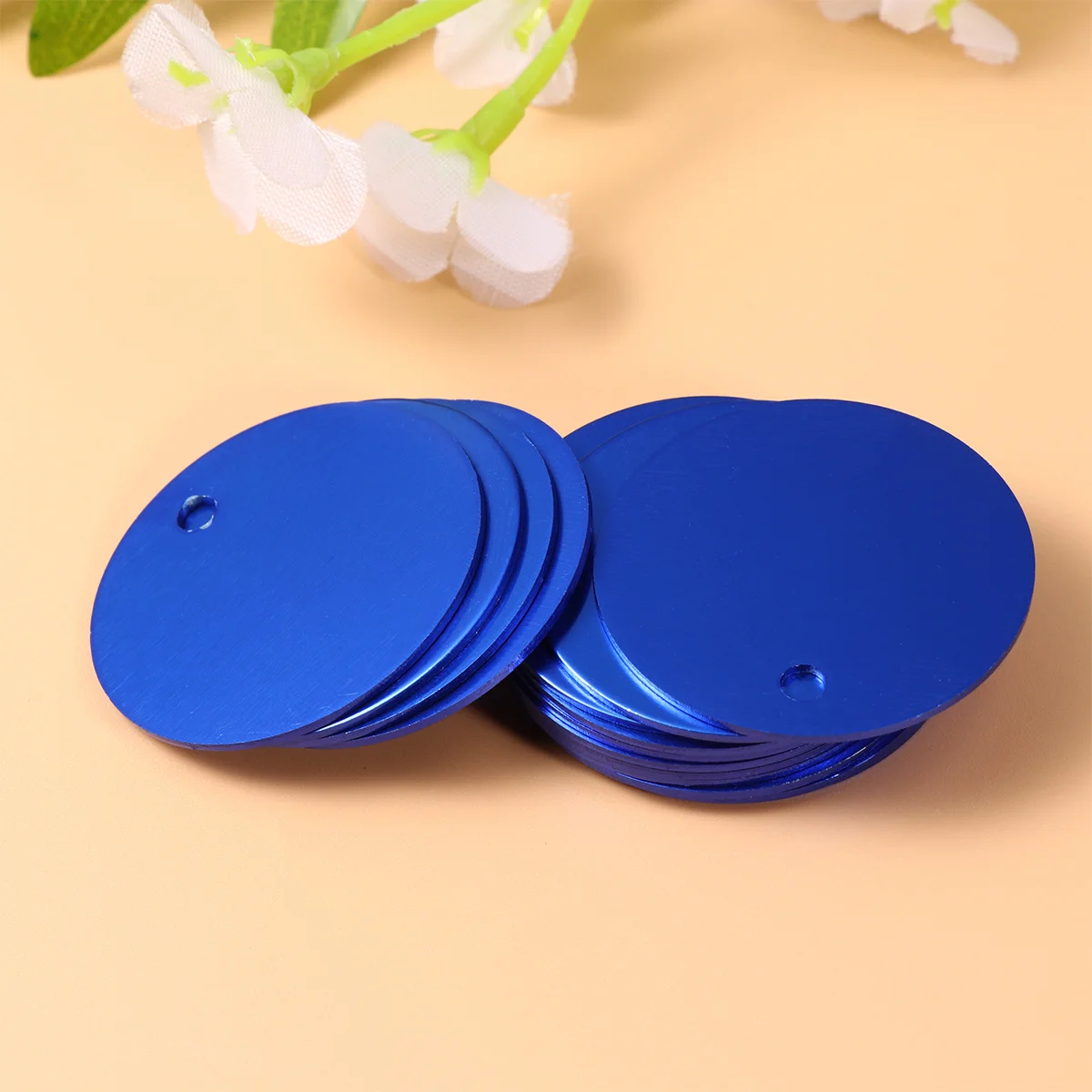 

16 шт. круглые пустые алюминиевые бирки, идентификационные бирки для домашних животных, штамповочные заготовки, подвесные этикетки, аксессуары для собак, кулон 1,4 дюйма, легкий вес, прочный