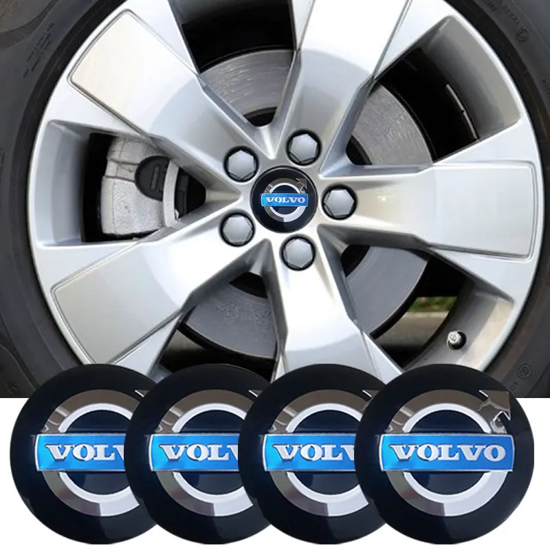 4pcs 56mm Car Wheel Hub Center Stickers Badge Decoration Decal For Volvo XC90 S60 V40 XC60 S80 S40 V70 V50 S90 T6 V60 V90 XC40