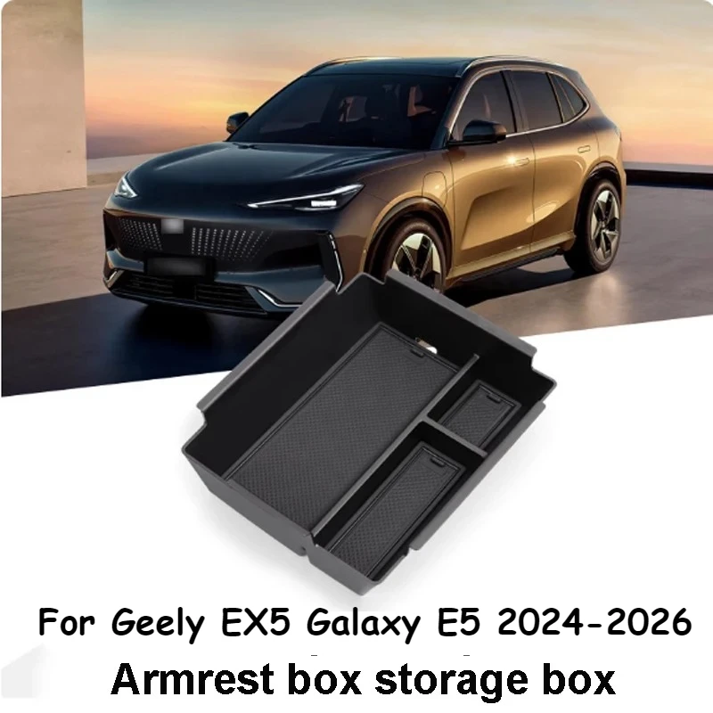 

For Geely EX5 Galaxy E5 2024-2026 Car Armrest Box Storage Box Interior Neatly Store Protective Noise-reducing Accessories
