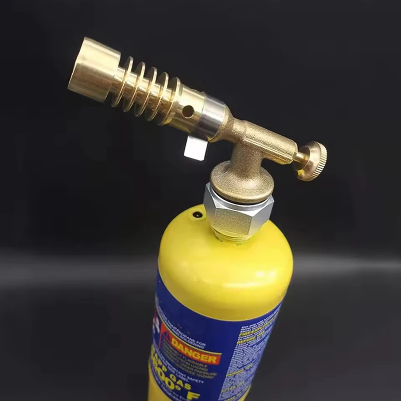 DT16 Heavy-Duty Gas Blow Torch, MAPP Tank Adapter Included, EN417 Lindal Valve, Pure Copper, for Brazing, Grilling, Thawing