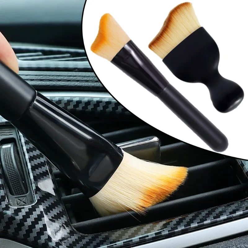 Car Curved Detail Brush Dashboard Cleaning Soft Brush Air Outlet Gap Dust Removal Clean Maintenance Tool Dust Collector Brush