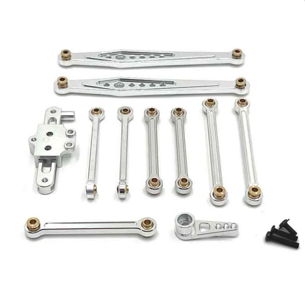 RC Car Upgrade Fixed Rod Steering Group Servo Arm Kit for WLtoys 1/12 124006 12423 12427 Pro RC Car Upgrade Parts Silver