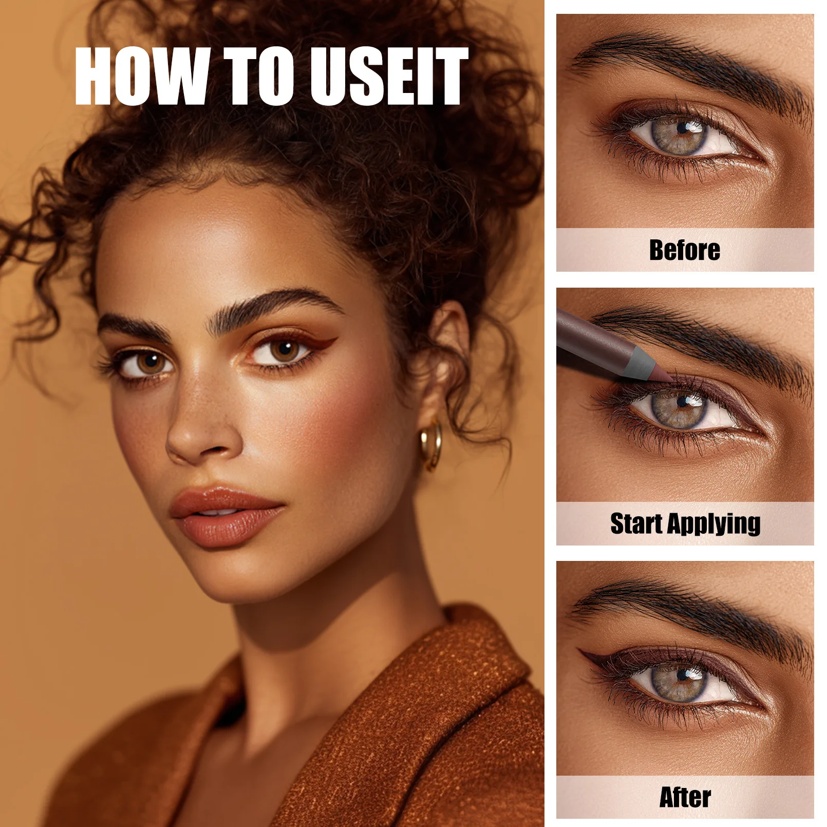 Colorful Eyeliner Pencil Hot Sale Waterproof Sweat Proof Long Wear Cross Border Makeup for Creative Eye Makeup Tool