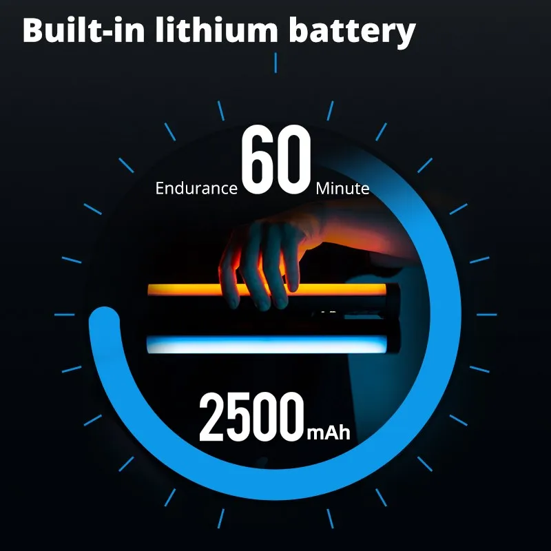 AMBITFUL A2 RGB 2500-8500K RGB LED Video Stick Tube Light, CRI 95+ TLCI 97 +,Built-in APP Lithium Battery Magnetic Function