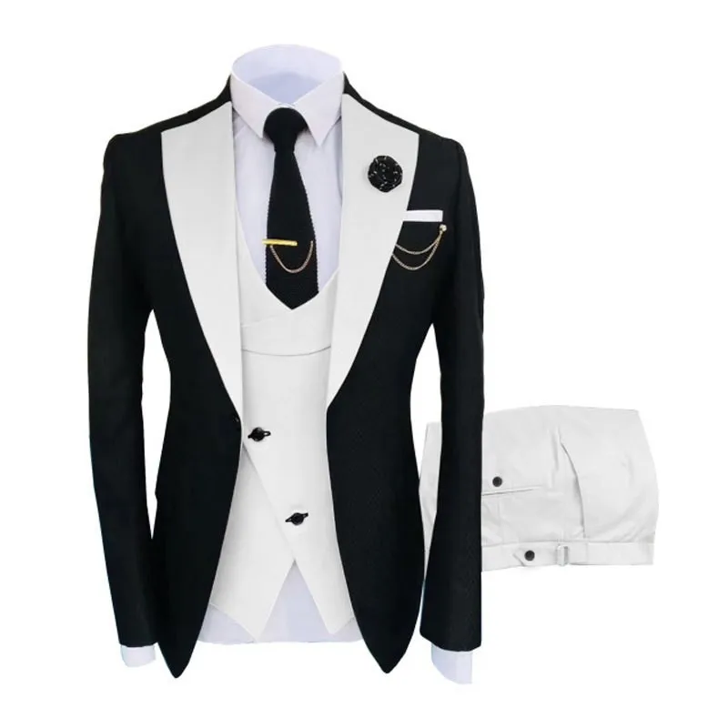 

Men's suit three-piece suit Korean slim fit business banquet host clothing groomsmen suit new