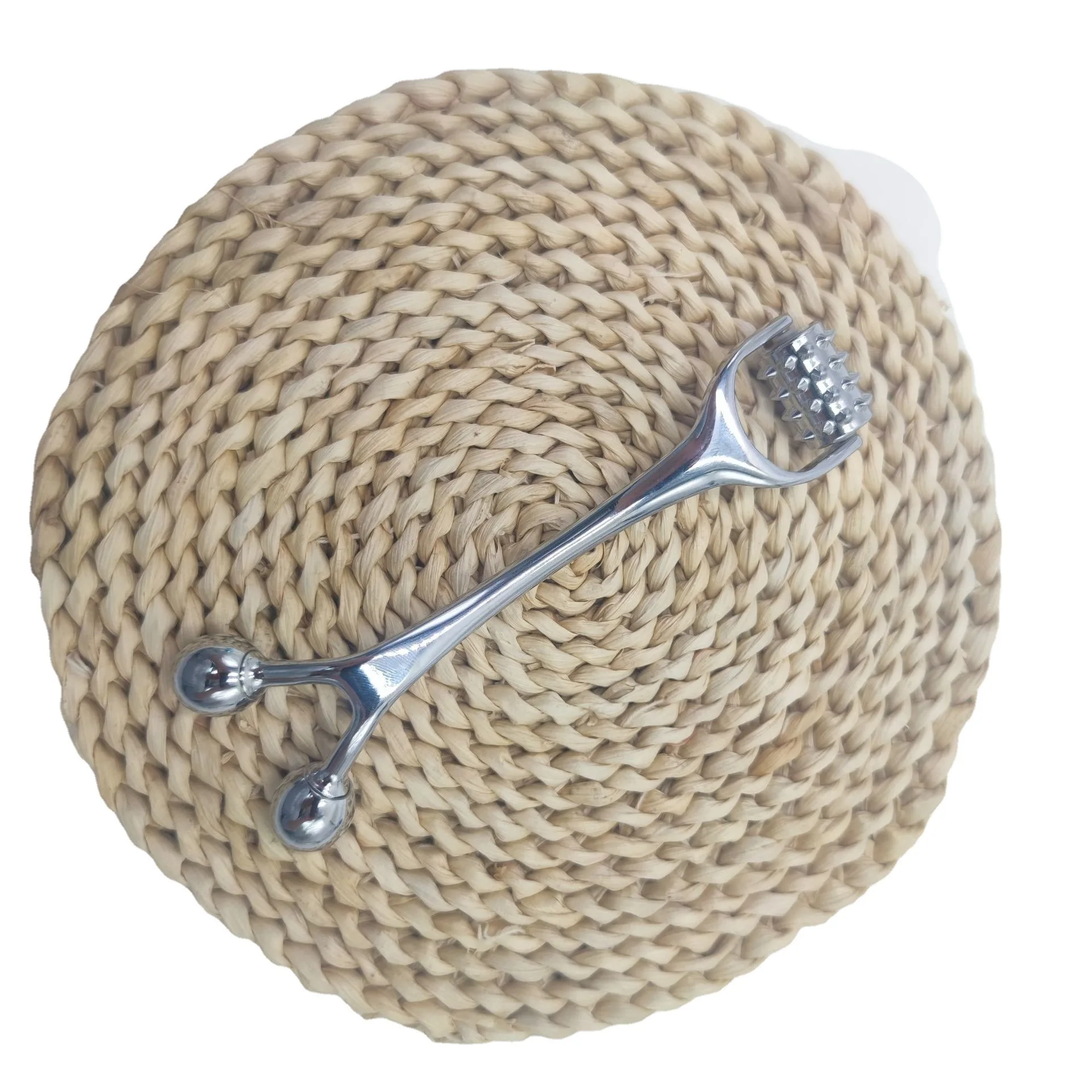 Rodillo de microagujas de aleación de zinc personalizado, masajeador, instrumento de belleza, palo de crema para los ojos, instrumento de belleza facial, venta al por mayor