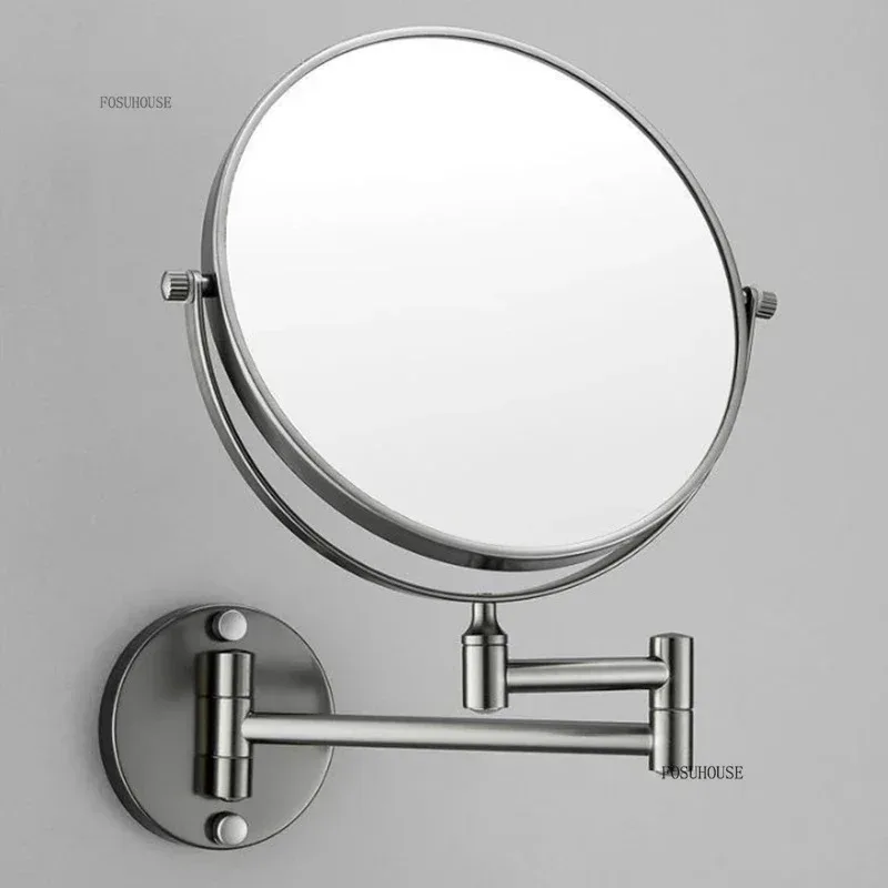 Bathroom Mirrors Led Lighted Makeup Mirror Punch-free Magnifying Mirror Hotel Telescopic Folding Wall-mounted Beauty Mirror L