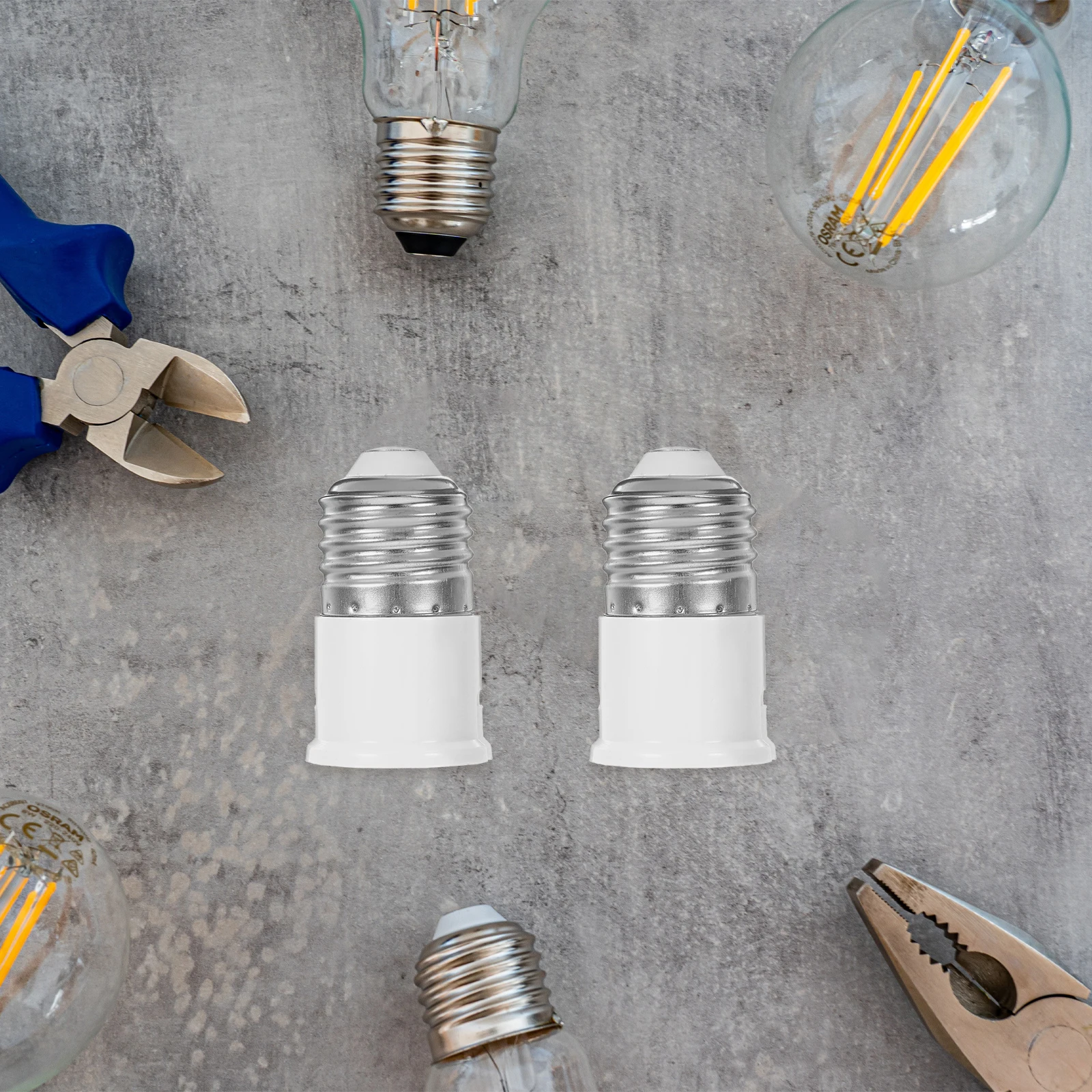 

4pcs E27 To Light Bulb Adapter Socket Converter Lamp Holder For Home School Restaurant Compatible With Led Halogen Bulbs