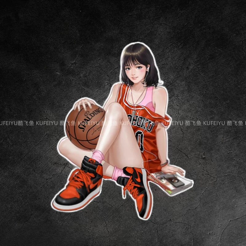 Cartoon Slam Dunk Decor Vinyl Stickers, Auto Decals for Car Window Glass, Electric Bike Body & Computer Ornament
