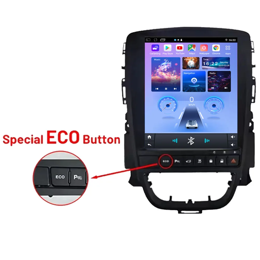 9.7 inch Carplay Draadloze Android Auto Voor Opel Astra J 2009-2015 Autoradio Multimedia Touch QLED Scherm Geen 2din DVD WIFI DSP - afbeelding 2