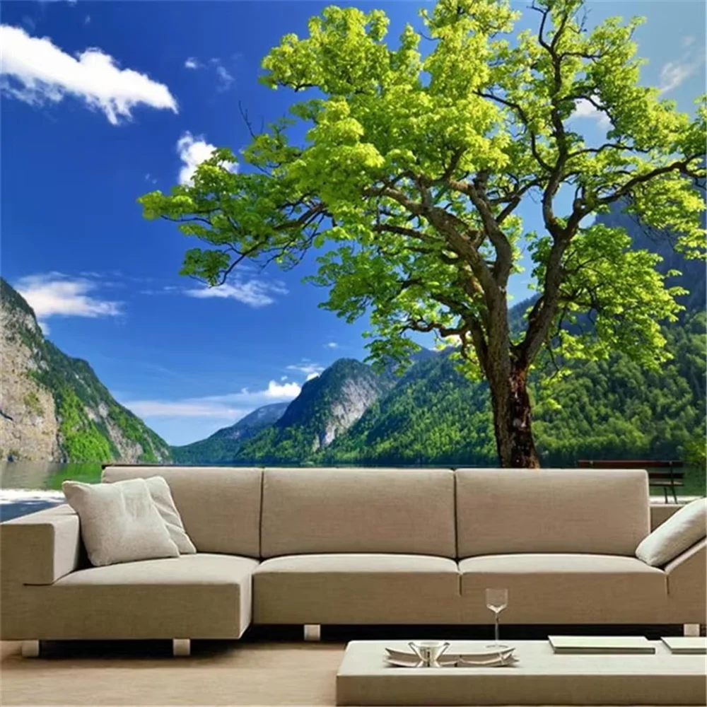 Custom Oil Painting Photo Fortune Tree Wallpaper Bedroom Murals Abstract Art wallpapers for living room home decoration