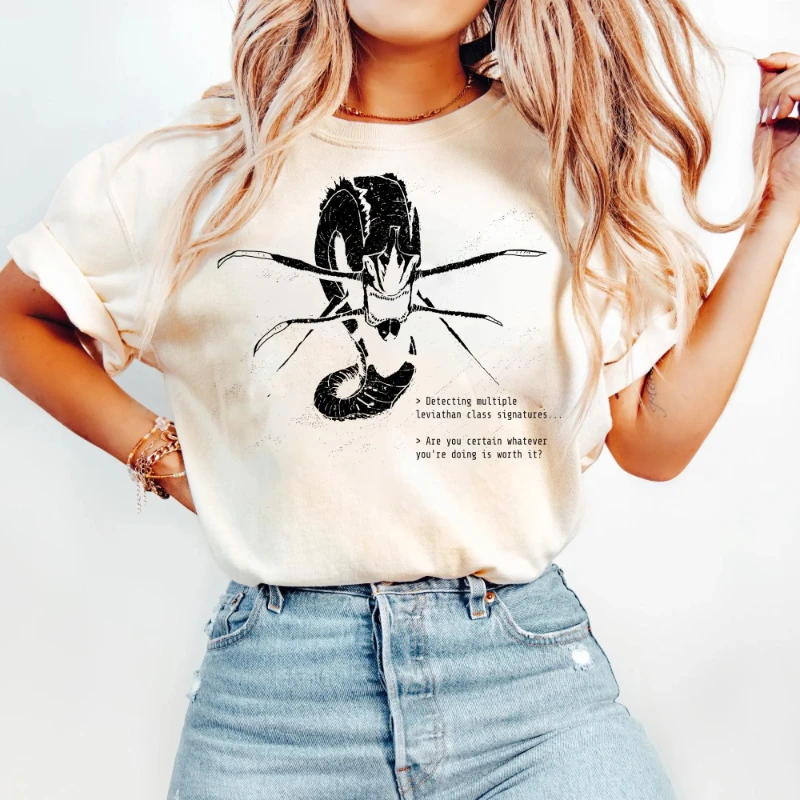 Unisex Subnautica Game T-shirt | Detects Multiple Leviathan-class Signals | Indie Game Reaper Graphic T-shirt  Summer Streetwear