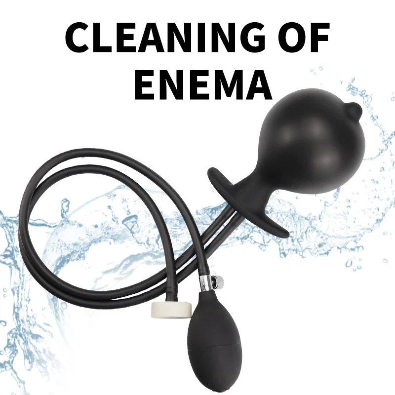 Portable Bidet Silicone Black Enema Inflatable Plug Cleaner Travel Expansion Cleaning Mineral Water Bottles Can Be Connected