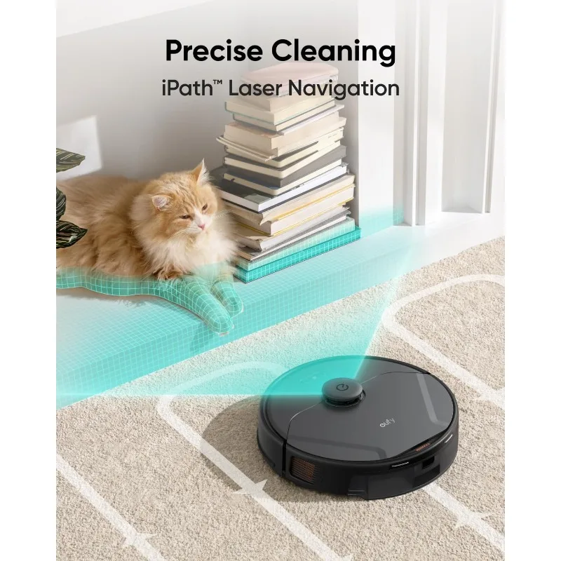 eufy X8 Pro Robot Vacuum, Twin-Turbine 2× 4,000 Pa Powerful Suction, Active Detangling Roller Brush, and iPath Laser Navigation