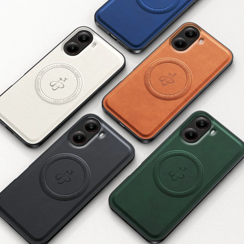حافظة مغناطيسية للشحن اللاسلكي لهاتف Xiaomi Poco F7 5G غطاء حماية من جلد البولي يوريثان غلاف خلفي صلب Coque Funda