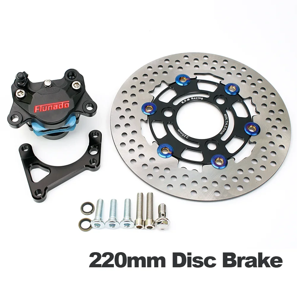 

220mm Brake Disc Motorcycle Universal 84mm Pitching Mounting Brake Caliper Set With Bracket For Honda Suzuki Yamaha Fuxi JOG