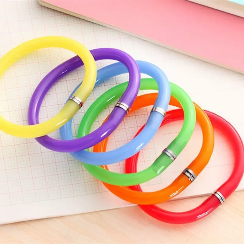 

12Pcs Bracelet Ball Pen Flexible Ballpoint Pen Creative Stationery Cute Soft Bendy Bangle Pen Stationery School Office Kid Gifts