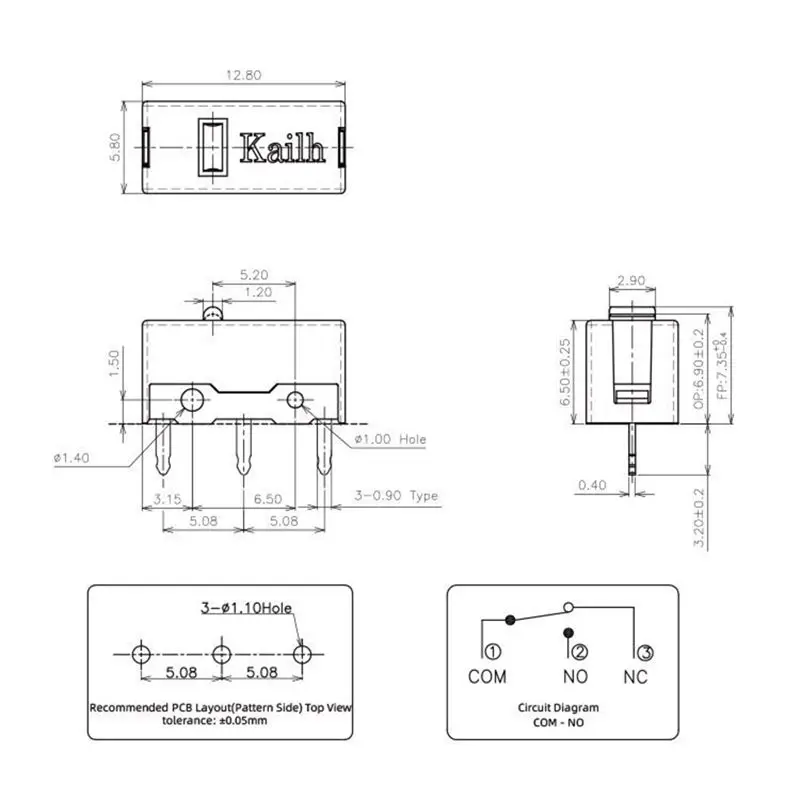 Kailh – micro-interrupteur bouton de jeu GM2.0/GM6.0/GM8.0 80M, peut remplacer toutes sortes de souris d'ordinateur, bouton gauche/droit à 3 broches