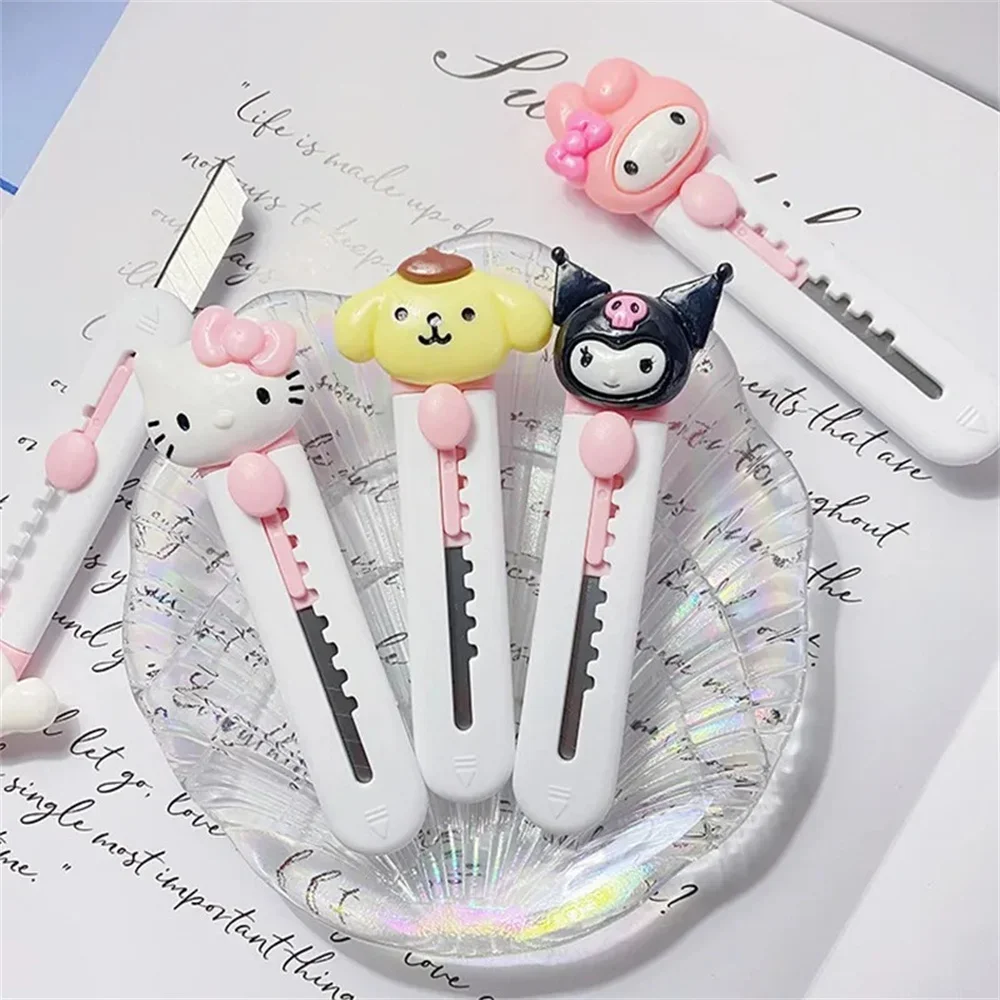 Kawaii Hello Kitty Sanrio Cartoon Stationery Knife Diy Mini Multipurpose Knife Pocket Folding Knife Envelope Knife Accessesories