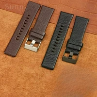 Correa de cuero de vaca para reloj diésel Dz4323, 1657, 4318, DZ7312, DZ7257, 24, 26, 28, 30mm, negro, marrón, blanco