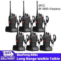 2pcs 4pcs 6pcs  Baofeng BF-888S With Headphones 5km Long Range Walkie Talkie Two Way Radio Channel 16 self-driving travelling