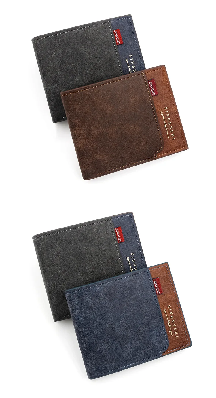 Kostenloser Name Gravur neue Männer kurze Brieftaschen hochwertige klassische Karten halter einfache männliche Geldbörse Reiß verschluss Münz tasche Männer Geld klammern – Detail 17