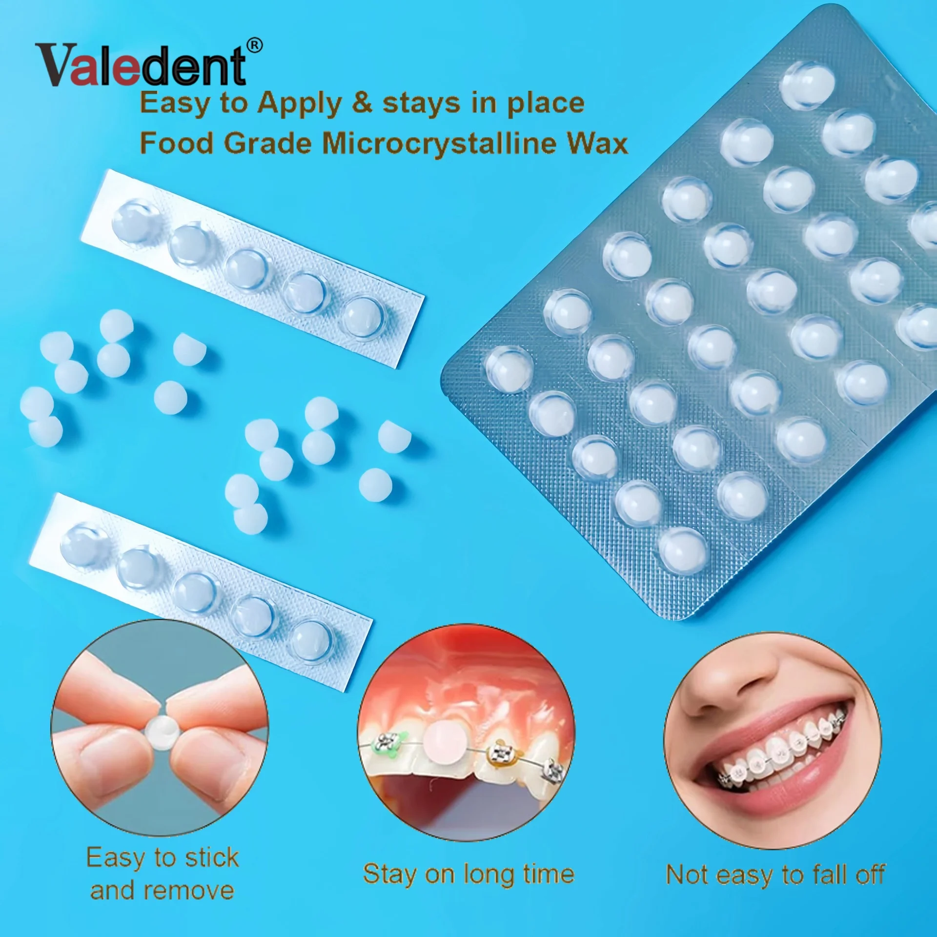 300pcs Dental Oral Care Orthodontic Wax Granular Portable Fruit Flavor Protective Independent Installation Daily Care Brace Wax