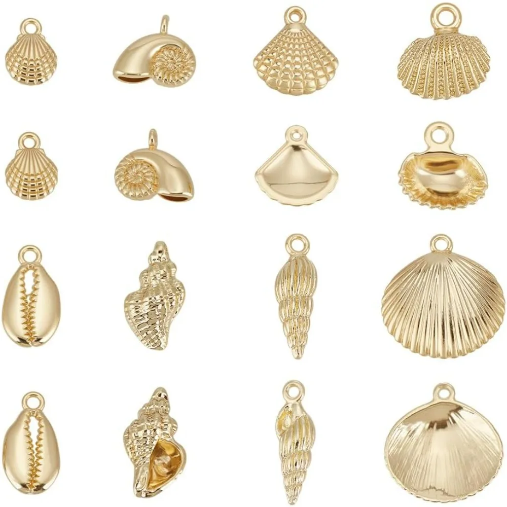 

16Pcs 8 Styles Real Alloy Sea Theme Charms Bulk Alloy Pendants for DIY Necklace Jewelry Making