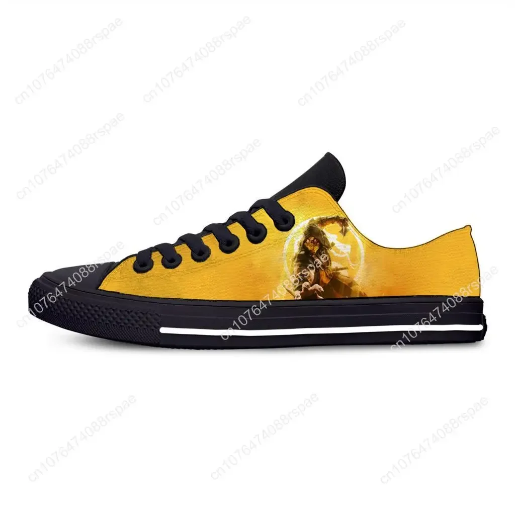 Homens e mulheres Kombat Anime Cartoon Manga Comic Game Sneakers, sapatos de pano engraçado Mortal Casual, tênis leves respiráveis, impressão 3D