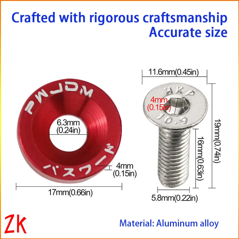 Car Motorcycle Modification Colored Screw Washer DIY Personalized Screw Washers Fasteners Concave Screws Protective Plate Washer