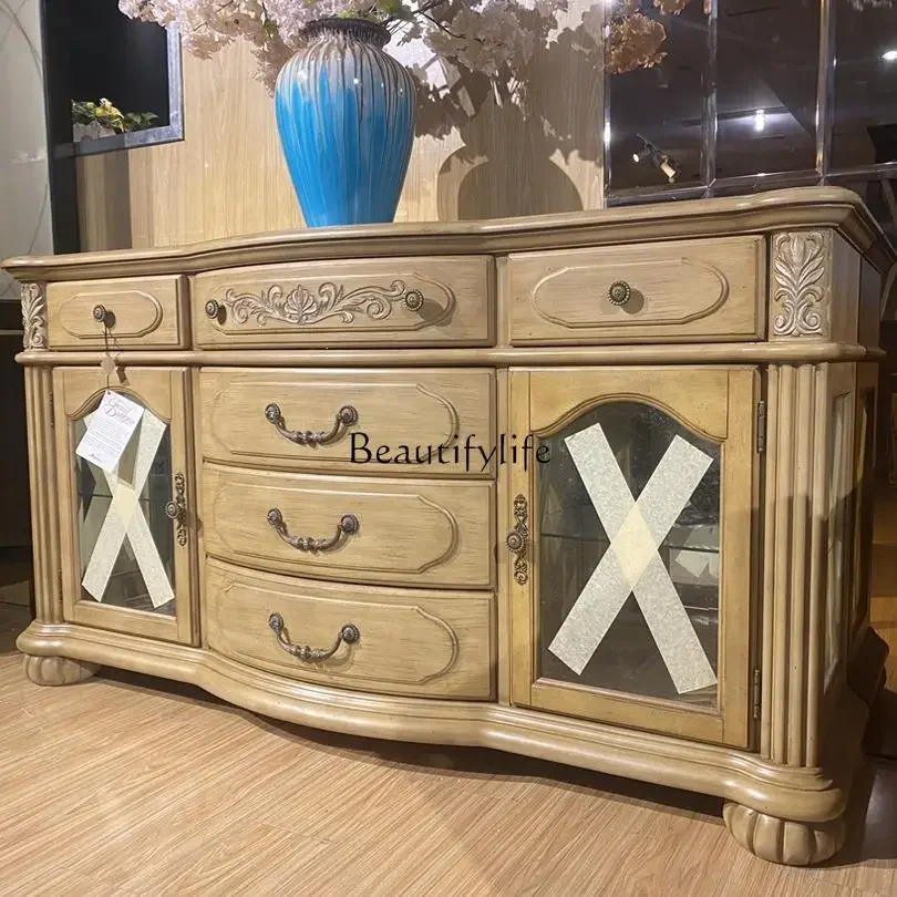 

ld14 American-style sideboard imported from red alder wood with a solid and robust design