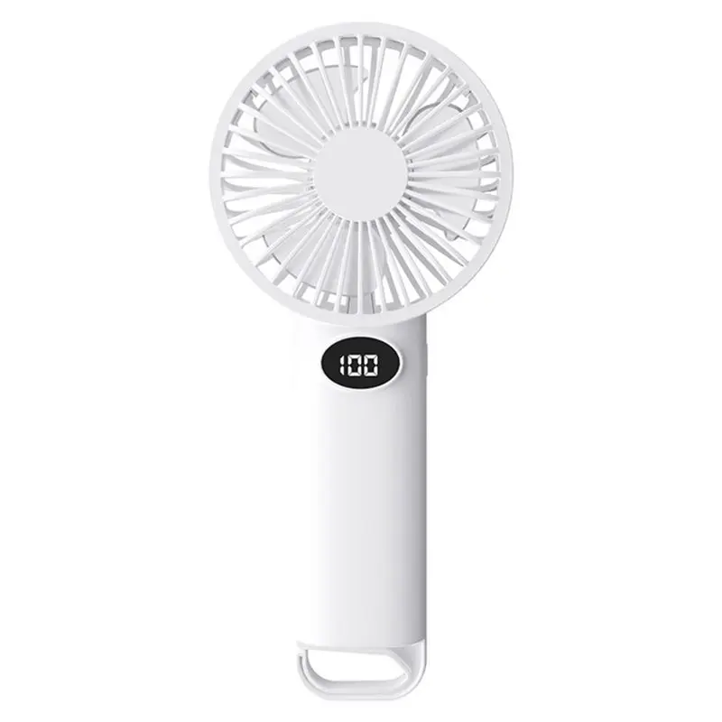 AC39-Portable Handheld Small Fan LCD Display With 6-Speed Wind Power Handheld/Vertical Multi-Purpose Small Fan W