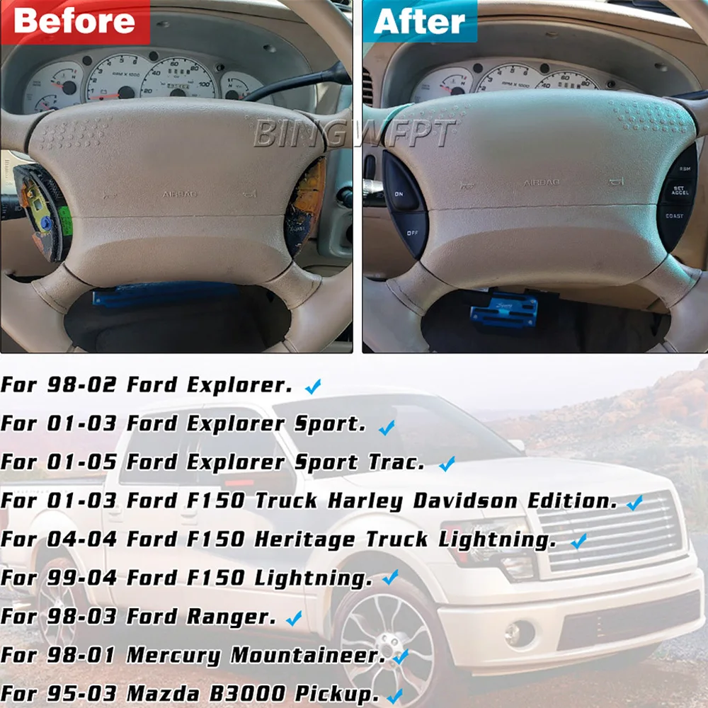 High Quality Steering Wheel Cruise Control Switch Button Kit, F87Z9C888BB For Ford Explorer 1998-2002 Car accessories view 5