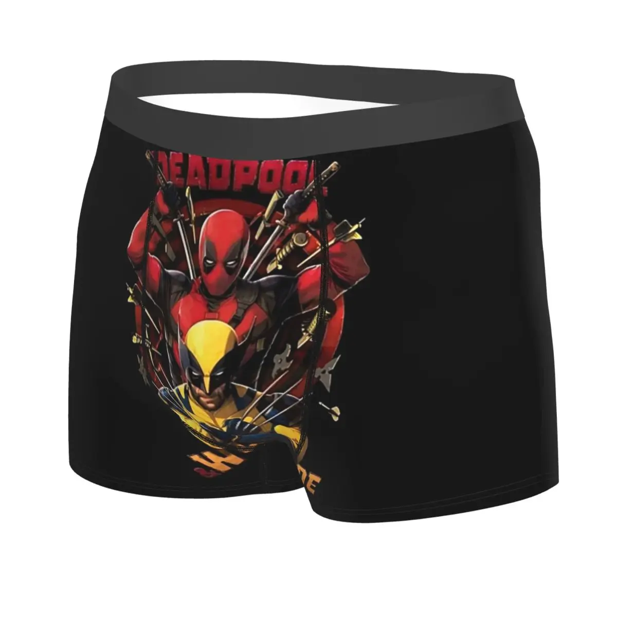 Custom D & W Deadpool Superhero Underwear Male Printed Boxer Shorts Panties Briefs Soft Underpants