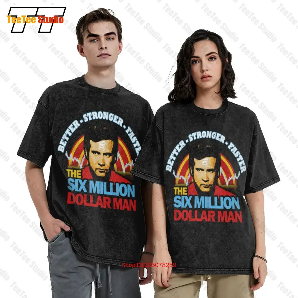 Six Million Dollar Man Inspired Usa 70S Tv Show Vintage Oversized T-Shirt TR3C