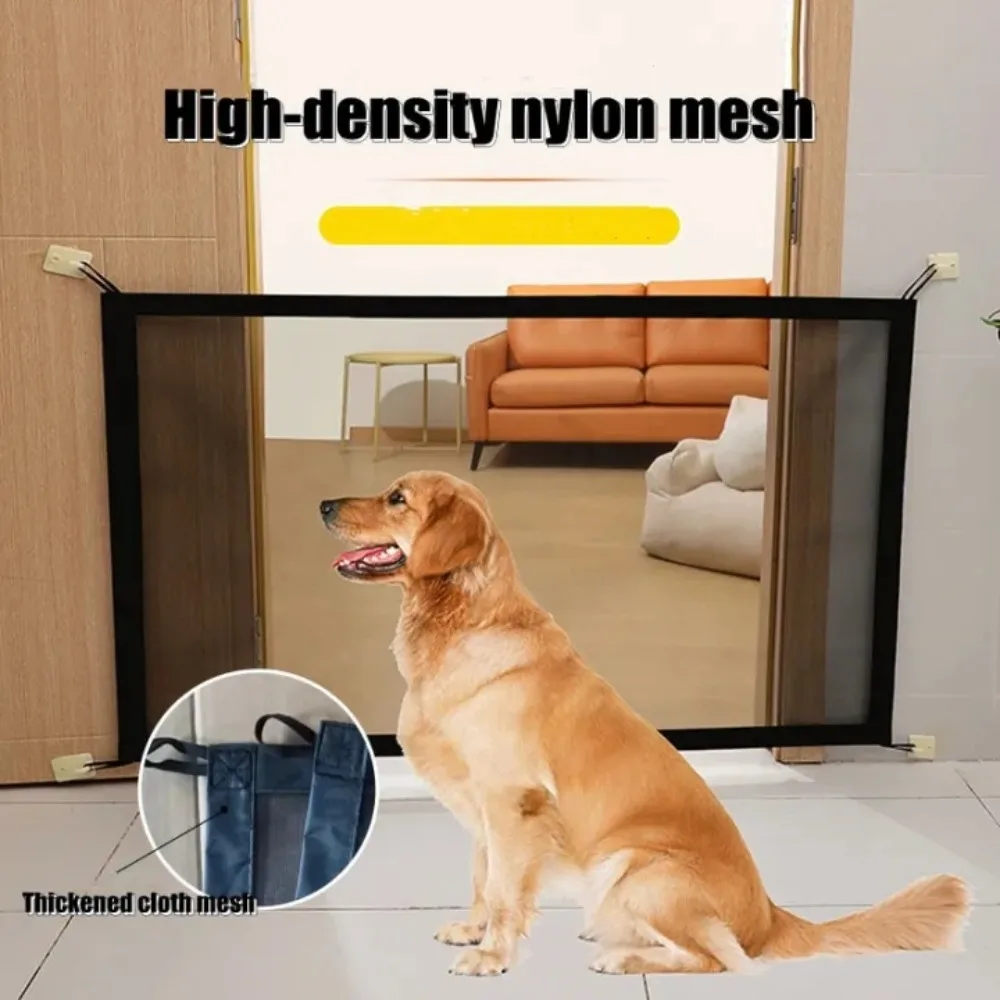 Pet Barrier Fence Portable Breathable Isolated Network Doorway Pet Products for Stairs Kitchen Entrance Indoor Gate Dog Safety