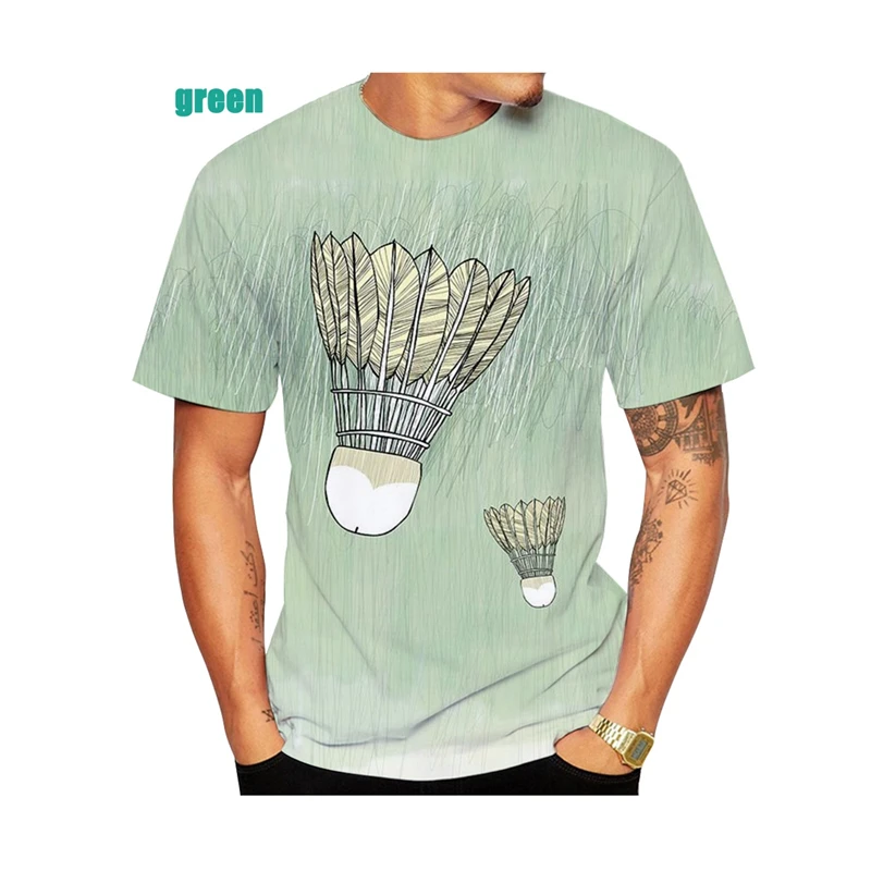 

Casual Badminton Sports T Shirt Men's Cartoon Cool Graphic Short Sleeve T Shirts 3d Print Daily Casual Fashion Activity Tee Tops