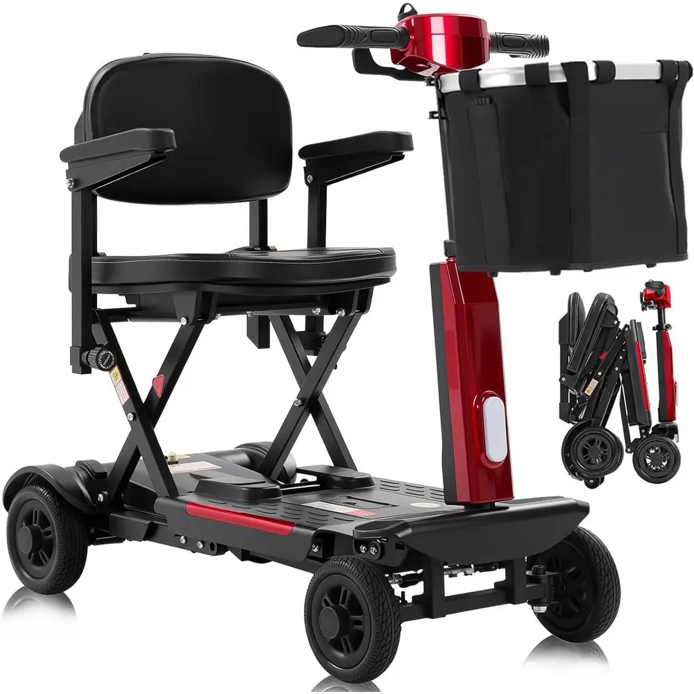 

Lightweight 4-Wheel Mobility Scooter for Adults And Seniors 350W Removable Battery Easy Travel 46 Lbs Customized