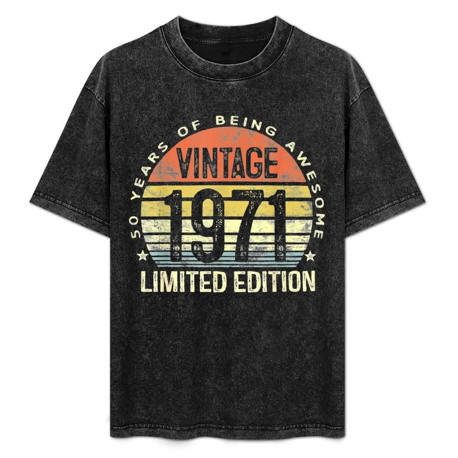 

50 Year Old Gifts Vintage 1971 Limited Edition 50th Birthday merch T-Shirt Casual Fashion Short Sleeve Cotton T-Shirt