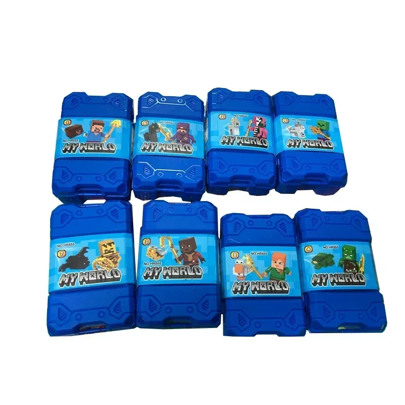 Hot New Cartoon Building Blocks Action Figure Cartoon， Mine, the world Toy Bricks Assemble Educational Kid Toys Birthday Gift