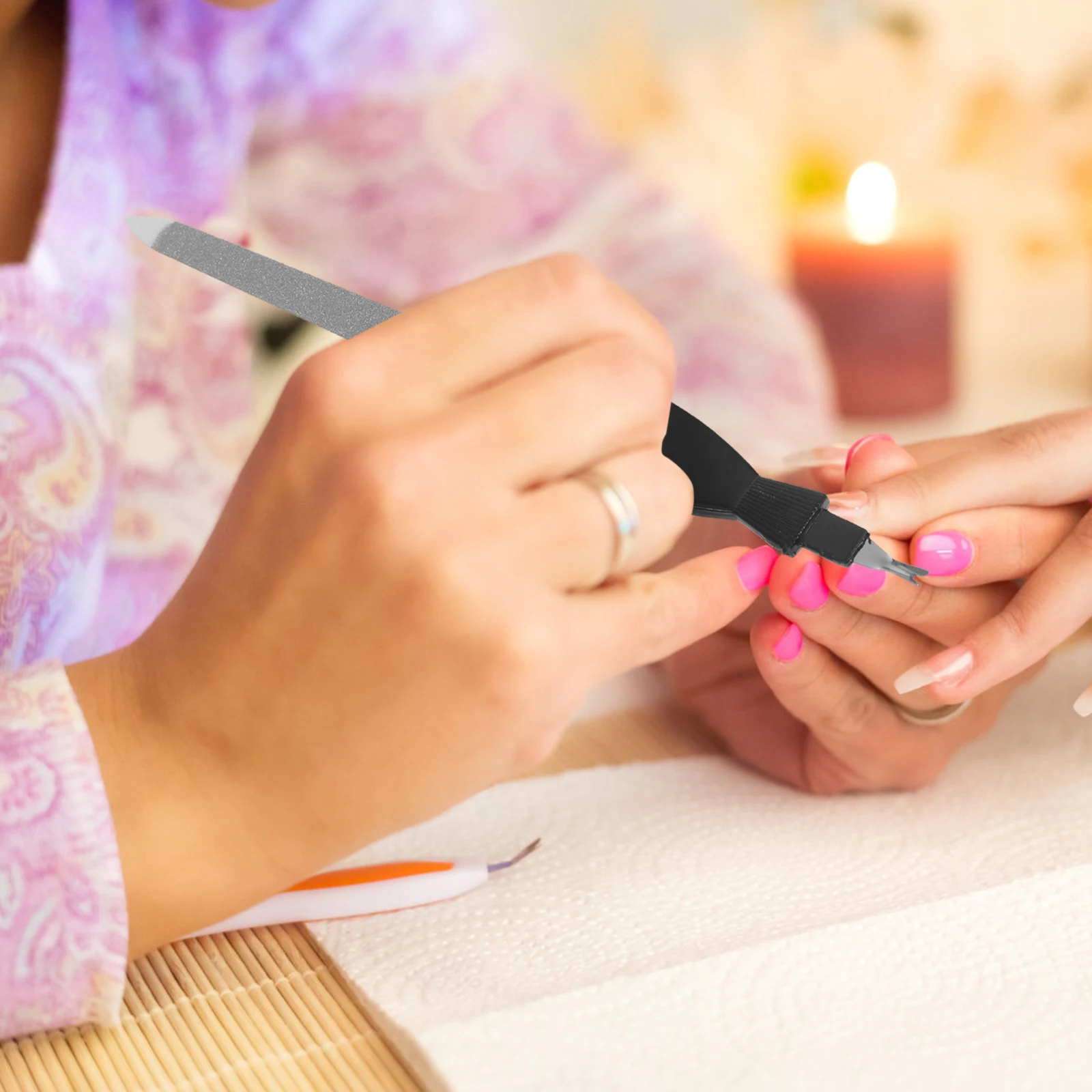 

12Pcs Dead Skin Fork Nail File 2-in-1 Stainless Steel Cuticle Pusher Buffer Trimmer for Smooth Nail Care At Home Or Salon