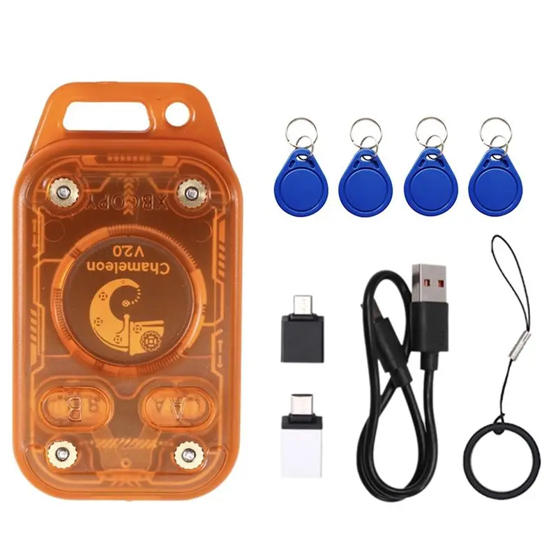Chameleon V2.0 RFID Smart Chip Reader Emulator+ 4XUID Keychain 125K 13.56Mhz NFC Card Decoder Duplicator Ultra