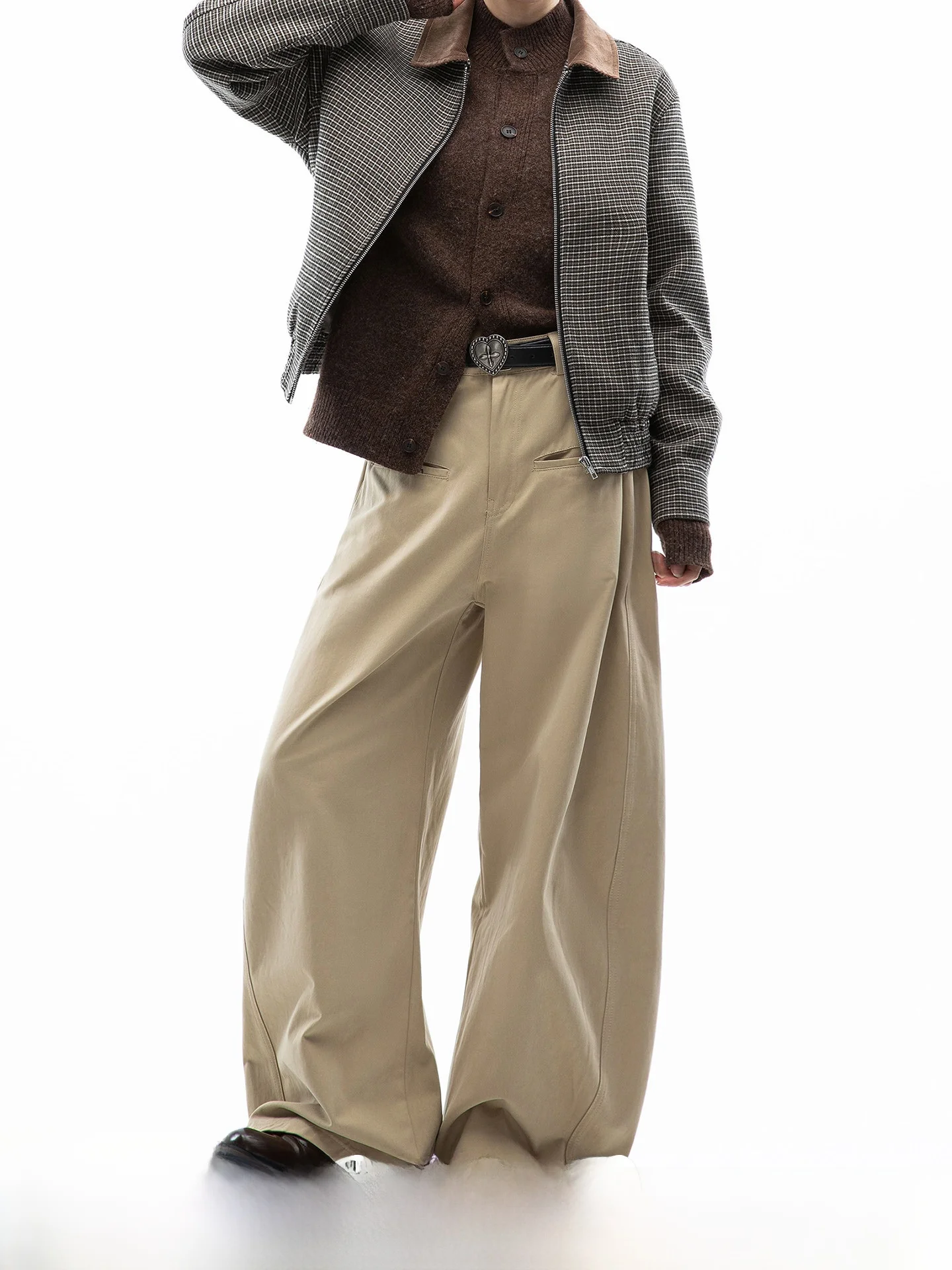 

American Style Commuter Casual Pants Men's Loose Straight Leg High Waist Zipper Fly Comfortable Cotton Spring Autumn
